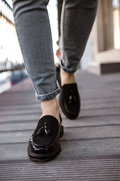 CH002 - RST Loafer Verniciata Erkek Ayakkabı SIYAH