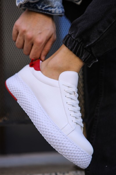 CH107 - CBT Felibord Erkek Ayakkabı BEYAZ/KIRMIZI