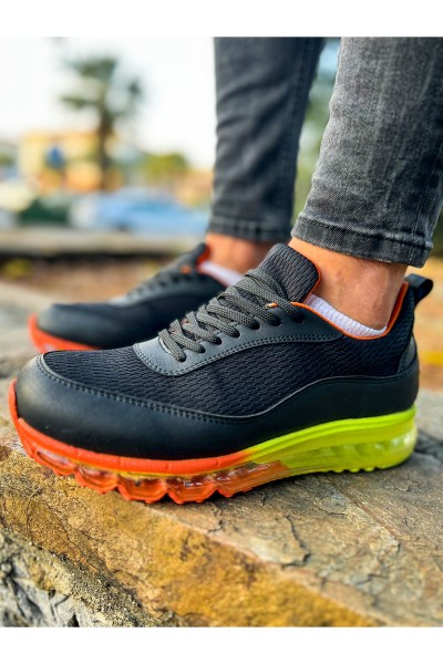 CH181 - RRT İpekyol  Erkek Ayakkabı SIYAH - TURUNCU