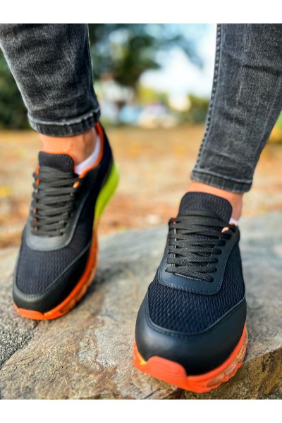 CH181 - RRT İpekyol  Erkek Ayakkabı SIYAH - TURUNCU