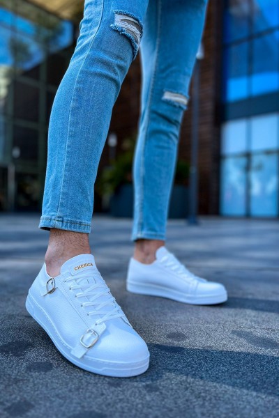 CH191 - CBT Side Buckle Erkek Ayakkabı BEYAZ