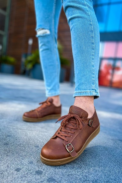 CH191 - CKT Side Buckle Erkek Ayakkabı TABA