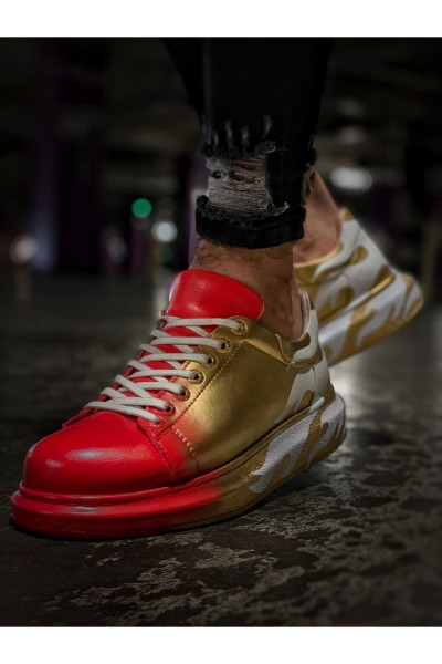 CH254 - CBT Pittura Erkek Ayakkabı 413 ALV KIRMIZI / ALTIN