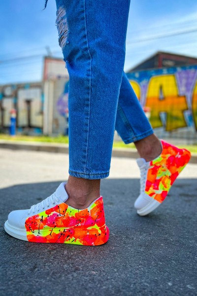 CH254 - CBT Pittura Erkek Ayakkabı 535 NEON TURUNCU / SIYAH YAĞMUR