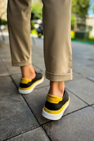 CH979 - Santoni GBT Spor Erkek Ayakkabı SIYAH/SARI