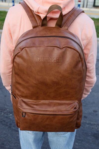 CNT006 - Cilt Deri Erkek Sırt Çantası TABA